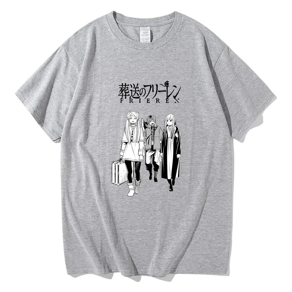 Футболка Frieren Beyond Journey's End, унисекс, эстетика, ретро, ​​аниме, футболка Sousou No Frieren, унисекс, унисекс, винтажные хлопковые футболки, унисекс