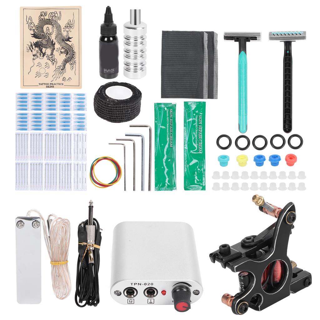 Набор тату-машинок Профессиональный Полный Набор для татуировки Катушки Тату-машинка Игла Громмет Педаль