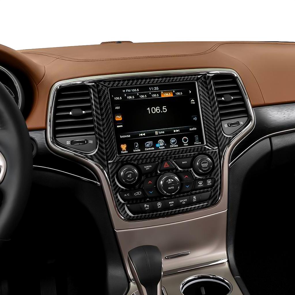Углеродное волокно для Jeep Grand Cherokee 2011 года, аксессуары, приборная панель, GPS-навигация, крышка компакт-диска, центральная консоль