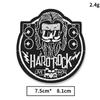 Rock Roll Embroidery Iron On Patches Punk Style Cloth Appliques Hard Rock Heavy Metal Music Emblem Black Skull Emblem for Jacket