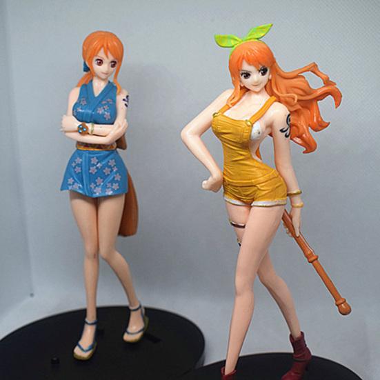 Anime Figure Realistic Shape Lovely Miniature Figurine One Piece Nami Action Figure Car Decor
