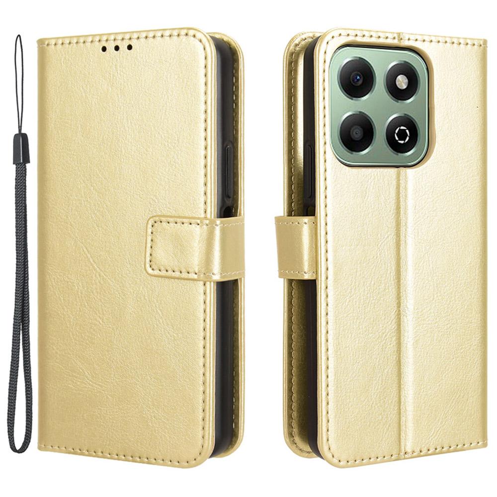 Для Honor X6b 4G Чехол-подставка для телефона Текстура Crazy Horse Обложка-кошелек из ПУ кожи