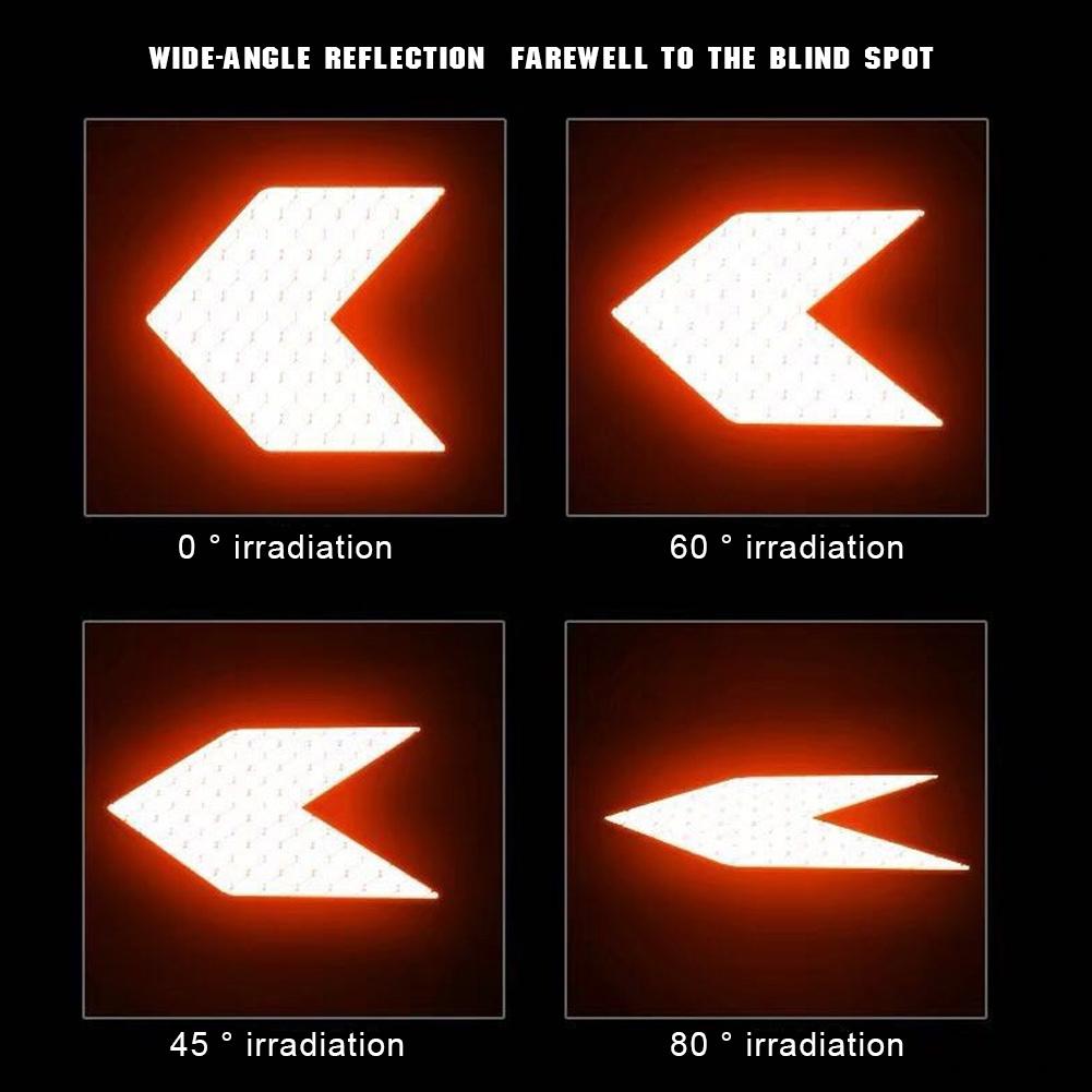 2Pcs Car Reflective Sticker Arrows Pattern Warning Decals For Motorcycle Auto Tail Bar Bumper Safety