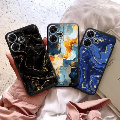 Мраморный узорчатый мягкий силиконовый чехол для Samsung A55 A35 M35 S24 Ultra Xiaomi Redmi Note 13 Poco C65 iPhone 15 камера противоударный защитный бампер чехол