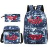 Stranger Things Backpack Set 3-Piece Student School Bag with Lunch Bag & Pencil Case Black TV Merch