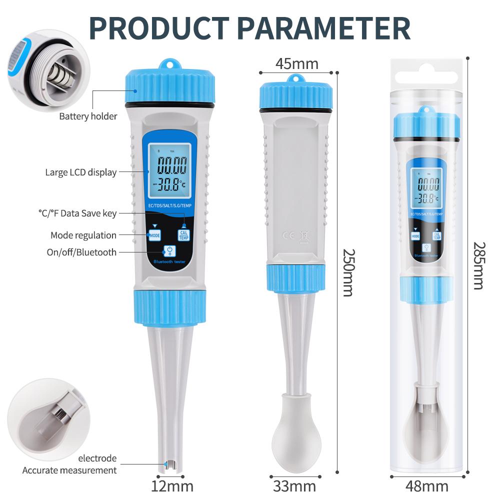 5 in 1 TDS/EC/Salinity/S.G./Temperature Meter Digital Salimeter Aquarium Water Quality Tester Home Drinking Water Detector
