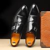 Великобритания Мужчины Остроносые Туфли с Кожаной Пряжкой Пэчворк Ремешок Монк Повседневные Лоферы Формальная Нарядная Обувь Sapatos Tenis Masculino