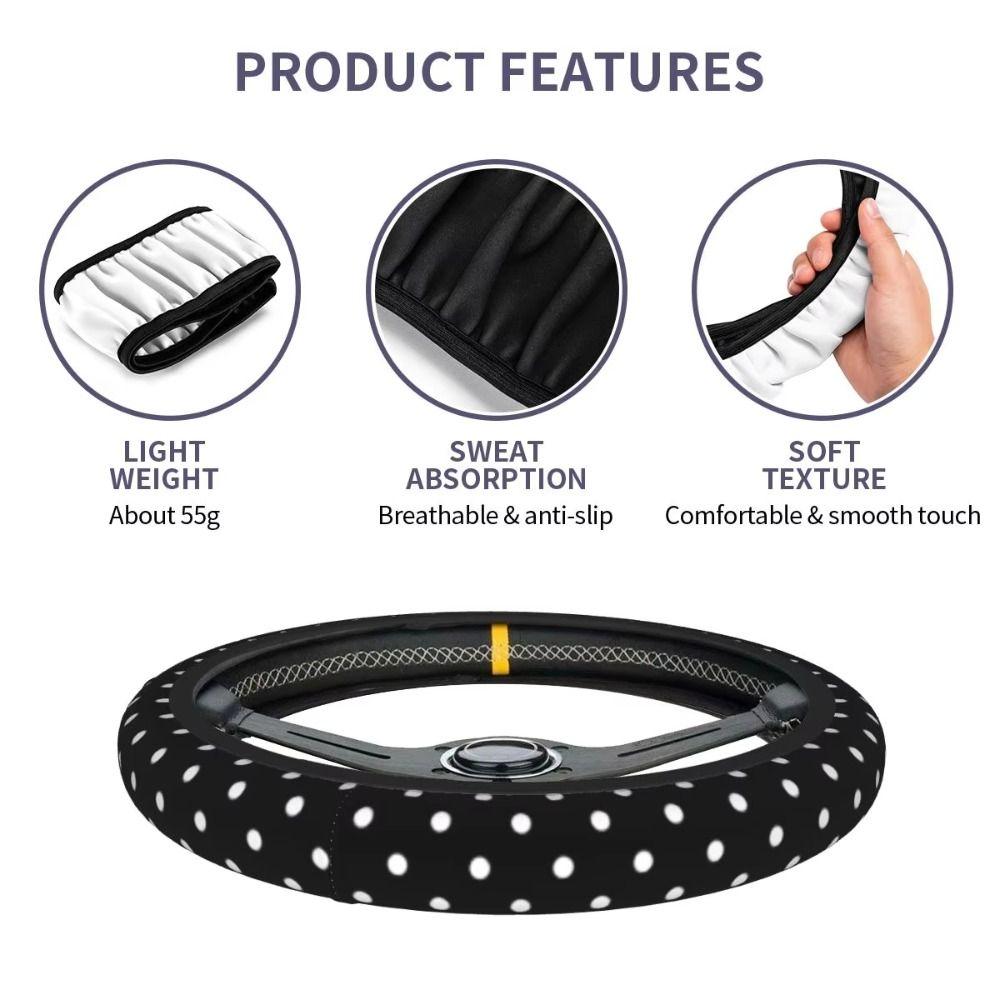 Leather Material Steering Wheel Cover Comfortable Hand Feel Universal Steering Cover Car Interior