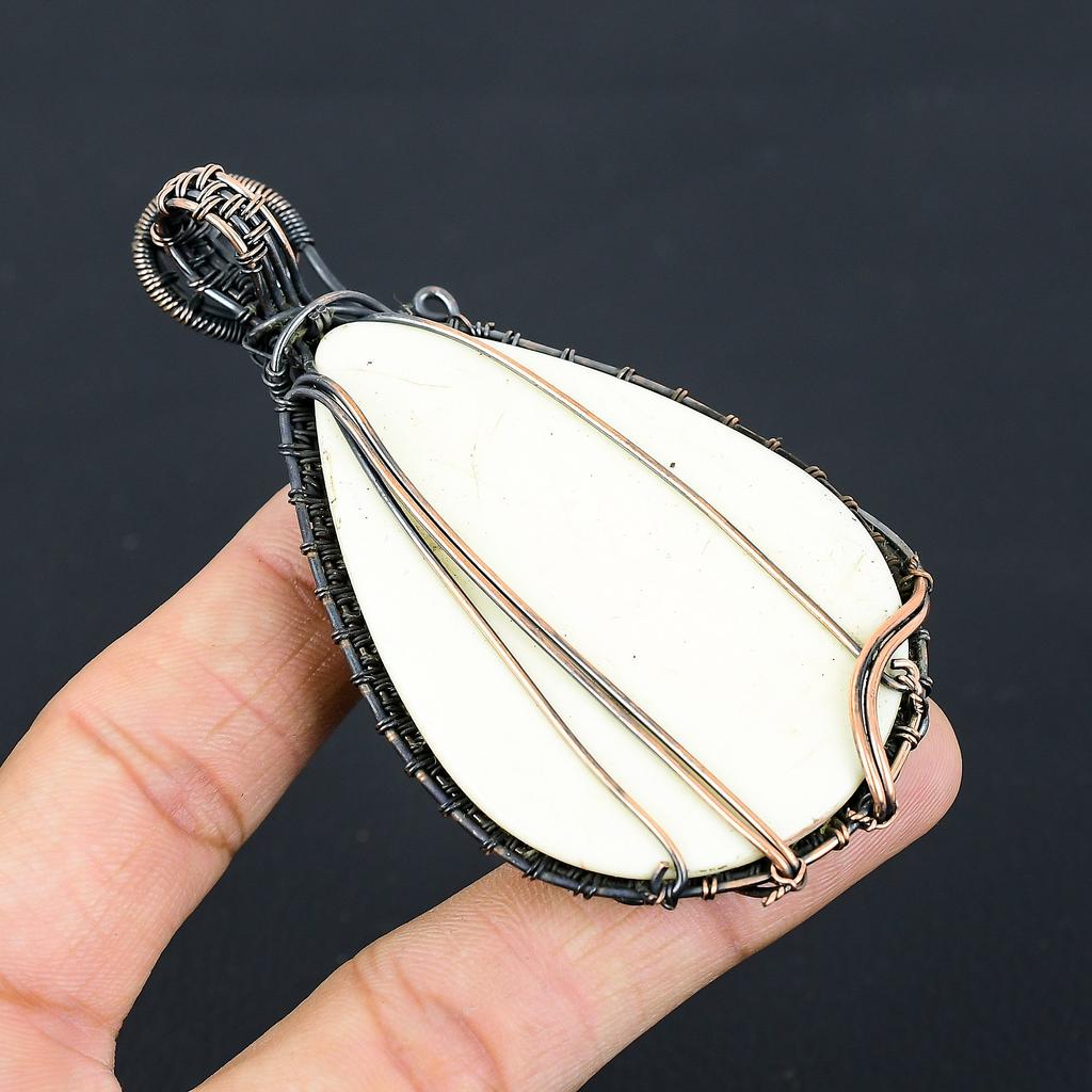 Подвеска из медной проволоки белого коралла ручной работы 3,54 дюйма a1F06