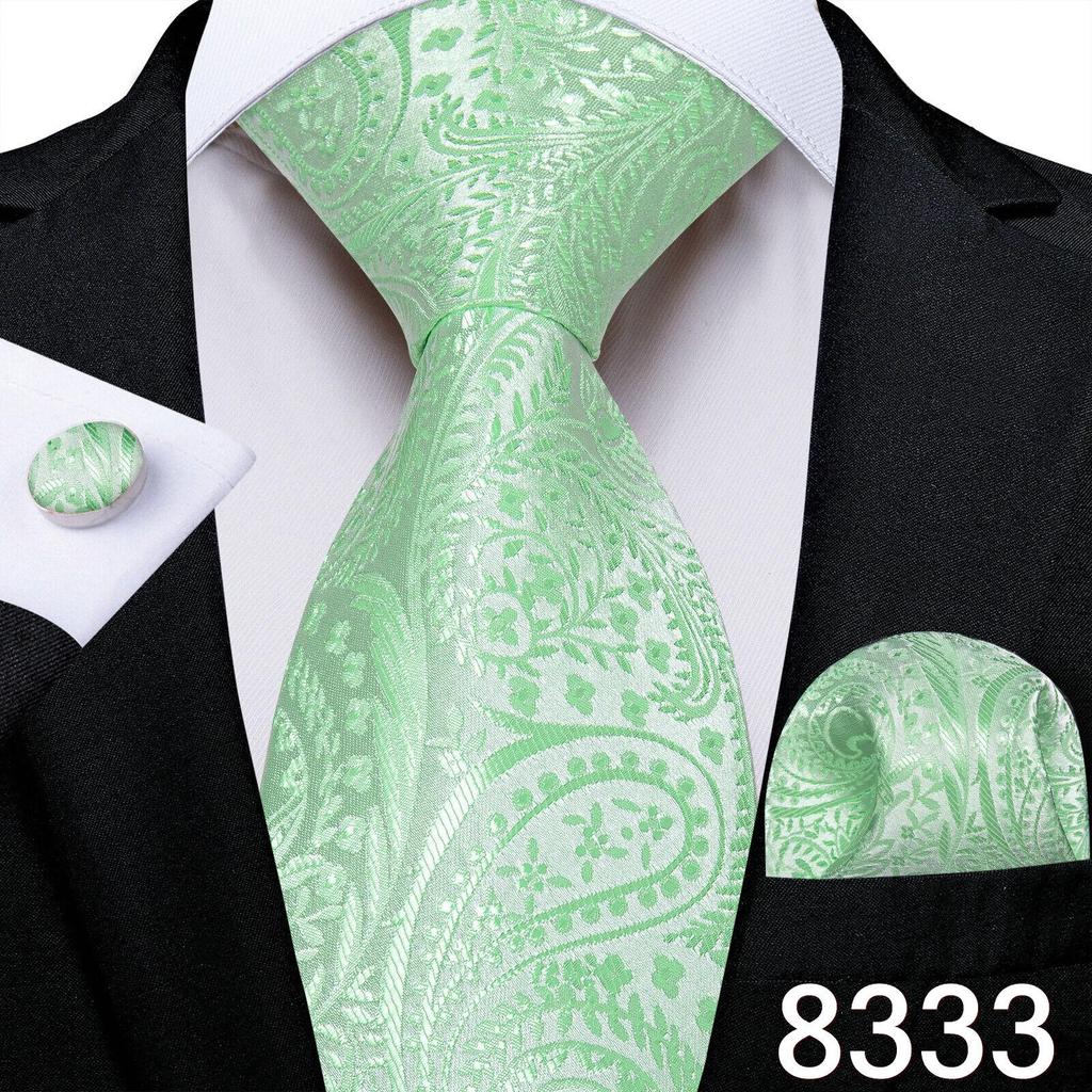 Мужской шелковый галстук в клетку, полосатый однотонный синий галстук, носовой платок, набор запонок, свадебный комплект