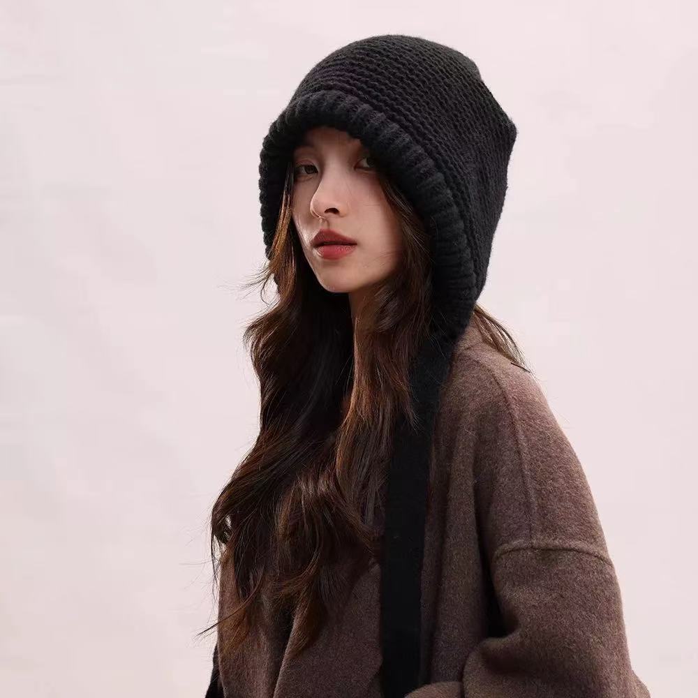 Зимняя балаклава шапка женский шарф интегрированная вязаная шапка мода высокий класс чувство сумка шляпа двойного назначения аксессуары