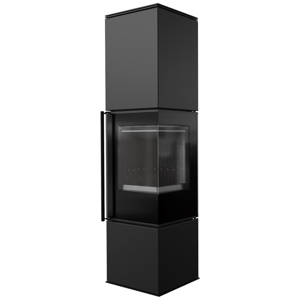 Freestanding Stove KRATKI REN BLACK L Right 7 kW Ø150 Mounting Kit