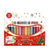 3D Bubble Pen Kids Drawing Set 12 Colors Christmas Gift Box Popcorn Pen Vanishing Magic Ink DIY Art Craft Kit