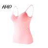 Sport Vest Padded Bra Top Spaghetti Strap Solid Color V-Neck Sleeveless Quick Drying Sling Slim Fit Sexy Bottoming Underwear for Women Tank