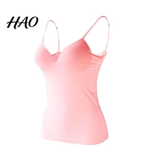 Sport Vest Padded Bra Top Spaghetti Strap Solid Color V-Neck Sleeveless Quick Drying Sling Slim Fit Sexy Bottoming Underwear for Women Tank