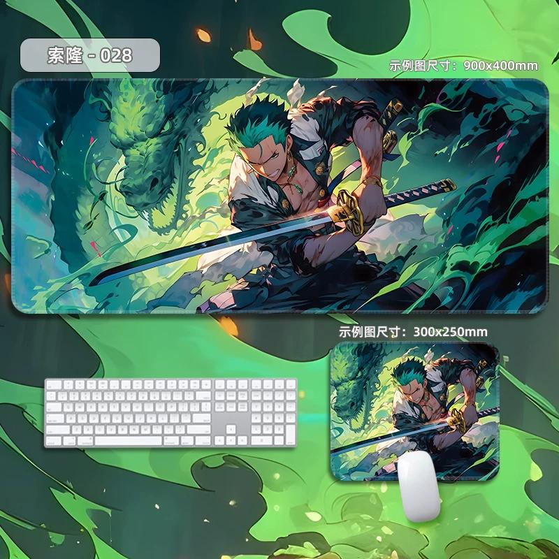 Высококачественный кожаный коврик для мыши Roronoa Zoro ONE PIECE, очень большой, маленький, мультяшный, офисный, игровой, киберспортивный, подкладка для компьютерной клавиатуры, настольный мат, анимационная периферия