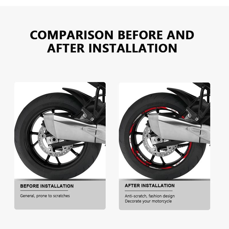 Motorcycle Wheel Sticker Waterproof Rim Strip for BMW S1000XR 2023 S 1000 XR S1000 XR 2015-2024 Accessories 17 Inch Wheel Decals