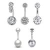 5PCS Set 14G Belly Button Rings Barbells for Women Girls Navel Rings GZ Body Jewelry Navel Piercings Belly Button Piercing Surgical Steel