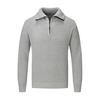 Men Fall Winter Sweater Lapel Loose Half Zipper Long Sleeves Mid Length Solid