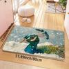 1Pcs Anti Fatigue Kitchen Rugs Snowy Blue Peacock  Print Waterproof Non-Slip Thick Cushioned Kitchen Mat Heavy Duty Comfort Standing Mat for Kitchen
