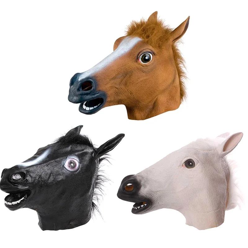 New Creative And Quirky Halloween Role-Playing Horse Head Mask Animal Head Accessories Party Performance Props
