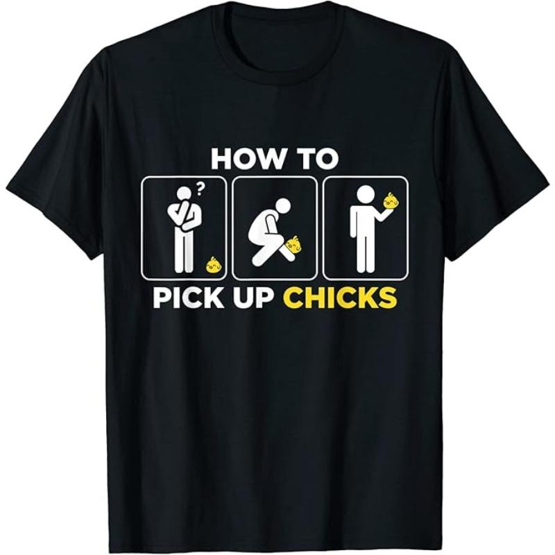 Streetwear How To Pick Up Chicks Tshirt Women Unisexs Vintage Design Tee Casual Trendy Oversized Loose Unisex Gift Dad Joke Top
