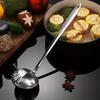 Stainless Steel Colander Soup Spoon Long Handle Hot Pot Spoon Cooking Filter Mesh Tableware Hot Pot Spoon Fishing Spoon