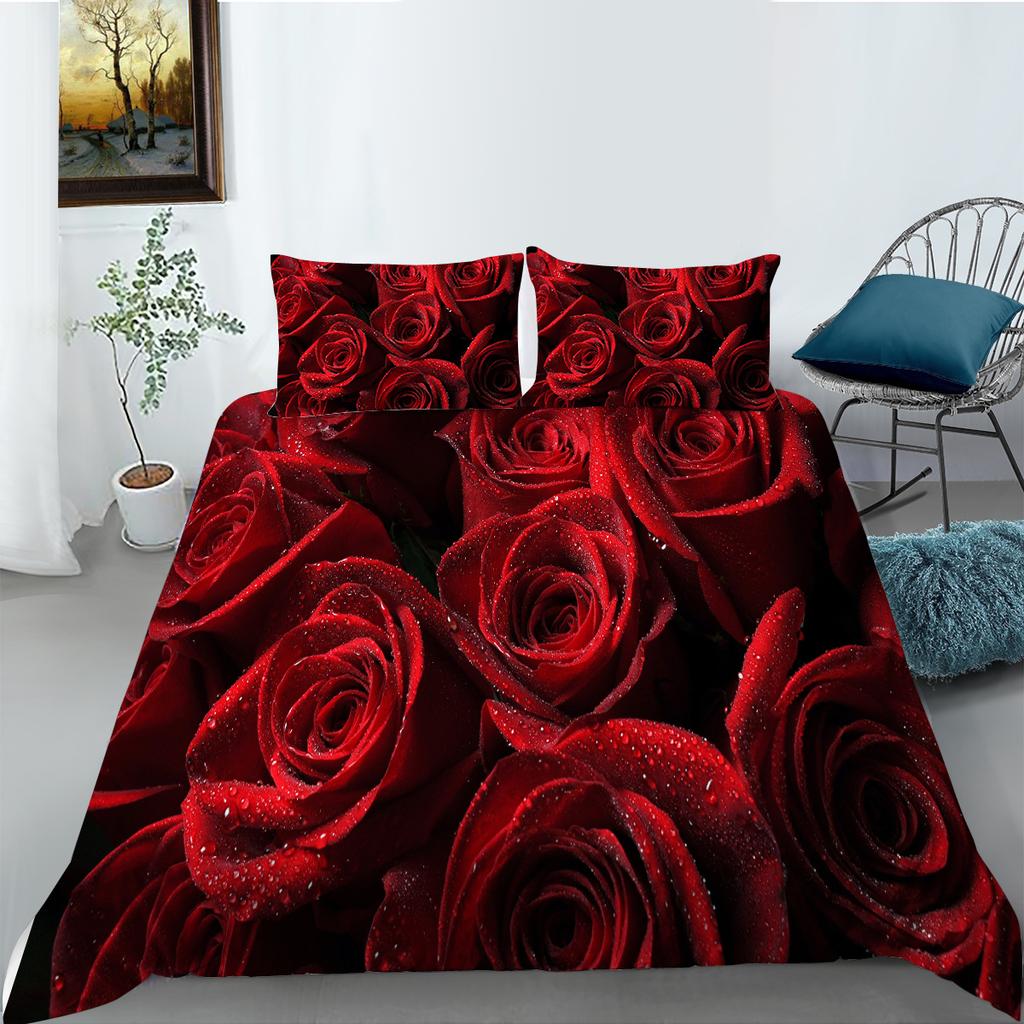 3D Digital Printed Bedding, Flower Pattern, Down Duvet Cover Set, Bedroom Down Duvet Cover, Pillowcase, Single/double Bed, Full Size Home Decoration