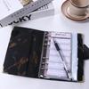 A6 Notebook Zipper Envelope Marble Notebook Marble Budget Binder Notebook Binder 6 Ring Binder