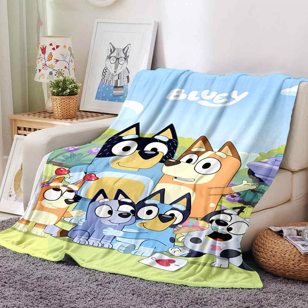 Bluey Theme Printed Blanket - Perfect for Couch, Bed, Travel & Outdoor Use | Machine Washable, Cozy & Durable.