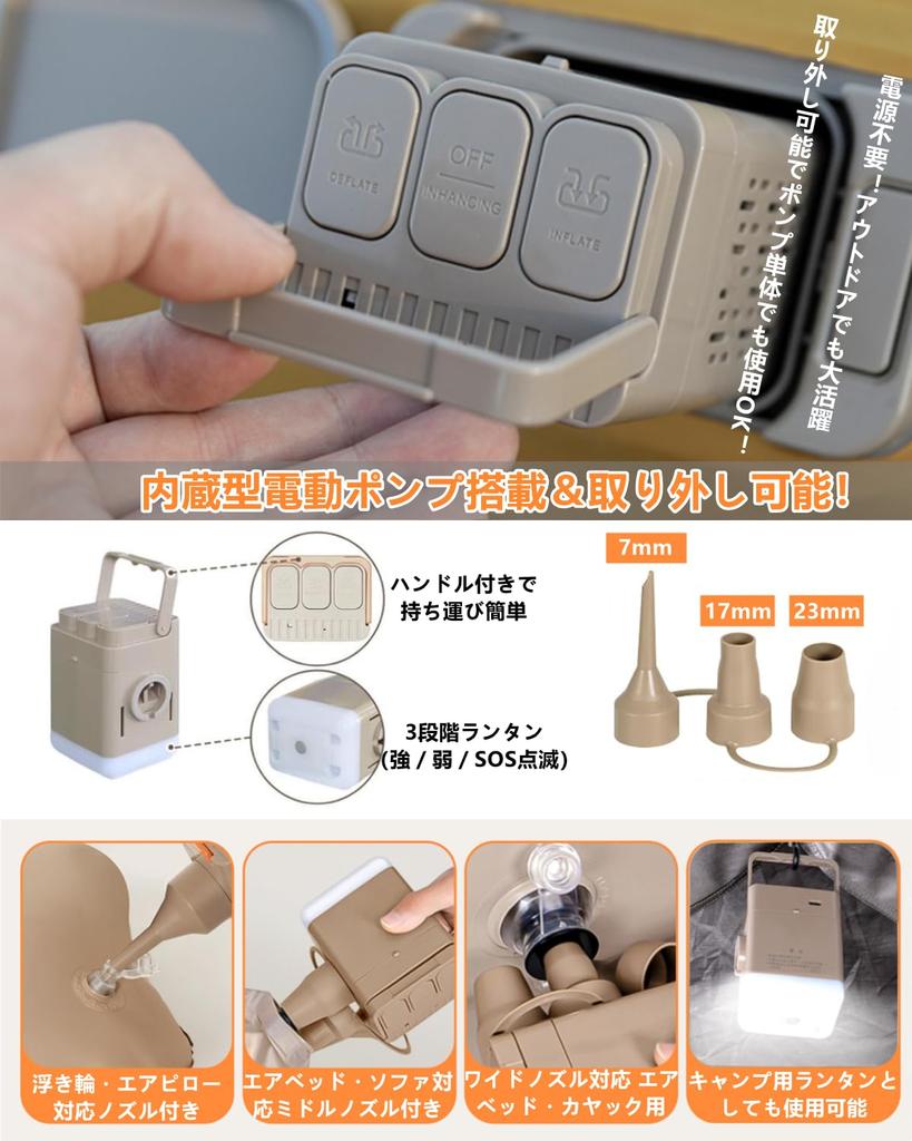 Воздух Воздух Электрический Воздух Автоматический Кемпинг Съемный Воздух Простой Поставляется с Подушкой и Хранением Для в Компактной Кровати, Матрас, Электрический, Встроенный Насос,