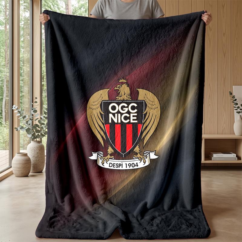 OGC Nice FC Мягкое Фланелевое Флисовое Одеяло Легкое Уютное Теплое Плед для Дивана Кровати Домашнего Декора