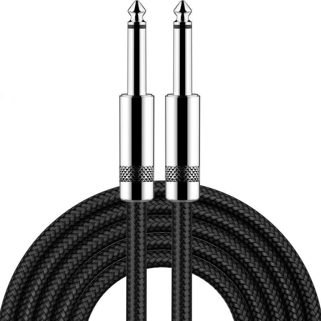 3M S-S Guitar Cable with Plug, Bass Shield, Heavy-Duty Nylon, Break-Resistant, for Bass, Keyboards, Amplifiers, and Drums (3MS-S)