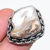 Biwa Pearl Handmade 925 Sterling Silver Jewelry Ring Size 7 R2G78