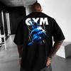 Мужская хлопковая футболка с быком Streetwear Тренировочная Athleisure Черная Облегающая По фигуре Короткий рукав - Мужская Летняя Хлопковая Футболка с Принтом