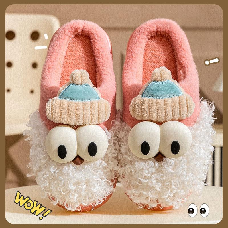 Рождественские домашние меховые тапочки зимние теплые женские домашние тапочки с рисунком Санта-Клауса для спальни на плоской подошве пушистые тапочки обувь