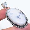 Dendrite Opal Gemstone Handmade 925 Sterling Silver Jewelry Pendant 2.32" SU-10692
