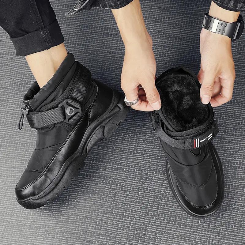 Fashion Plus Velvet Warm Snow Boots Winter Texture Comfortable and Cold-proof Men's Boots Non-slip Outdoor Casual Ankle Boots