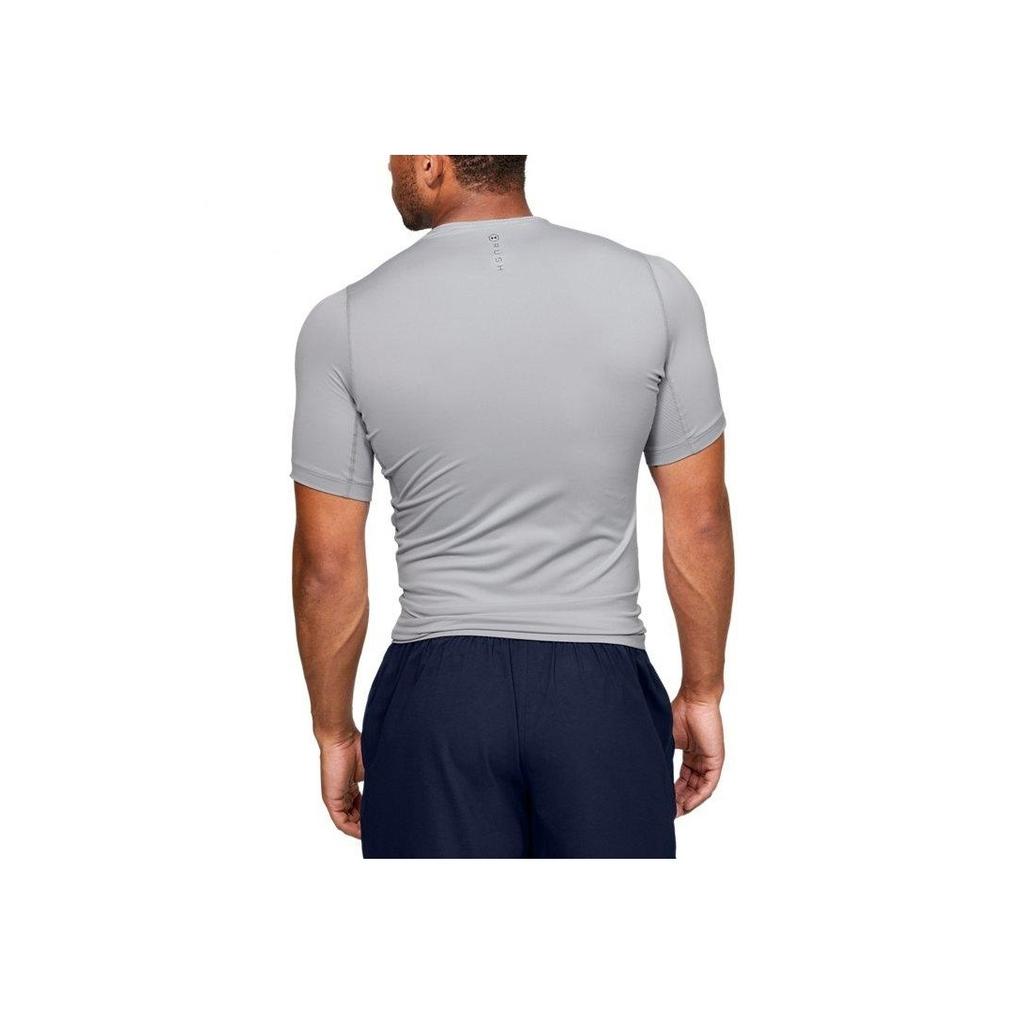 Under Armour HeatGear Compression Solid Crew Neck T-Shirt Men Tops Mod-Gray 1353449-011