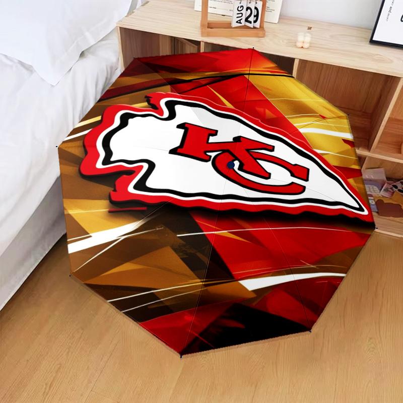 1PC City Chiefs Emblem Printed Umbrella Folding umbrella, automatic umbrella 8-Frame for Travel, camping Fan gifts Christmas Gifts