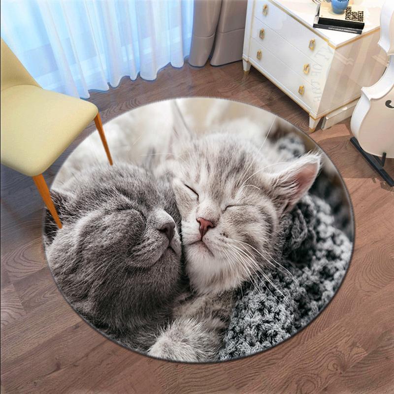 Wild Bears Forest Landscape Round Rug Home Soft Decorative Anti Slip Yoga Table And Chair Mat Carpet Outdoor Floor Mat Carpet S6