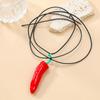 Simple Simulated Chili Necklace Cute Simulated Vegetable Collar New Red Pepper Pendant Necklace