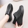 Work Shoes Middle-aged and Elderly Middle-aged Mother Shoes Soft Leather New Soft-soled Wedge Heel Women's Shoes Medium Heel Single Shoes Women 2025