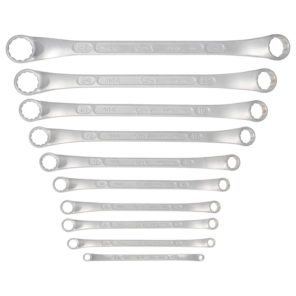 Набор рожковых гаечных ключей TONE для механика, 10 штук (45° 10°) M44100C,