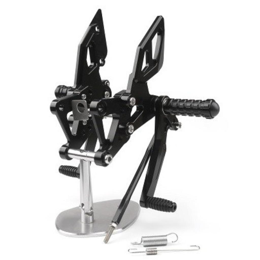 Bruce Shark Motorcycle Rearset Kit Adjustable Foot Easy CNC Compatible with Yamaha YZF R25 YZF R3 Black & - Pedals, Installation, 6061-T6 Aluminum,