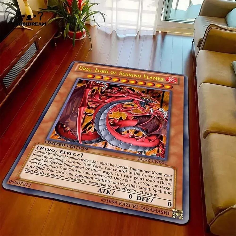 Yu-Gi-Oh Blue Eyes White Dragon Anime Carpet Cartoon Floor Mat for Living Room and Bedroom Decorative Area Rug Perfect Gift