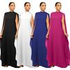 Women's Solid Color Chiffon Pleated Long Dress