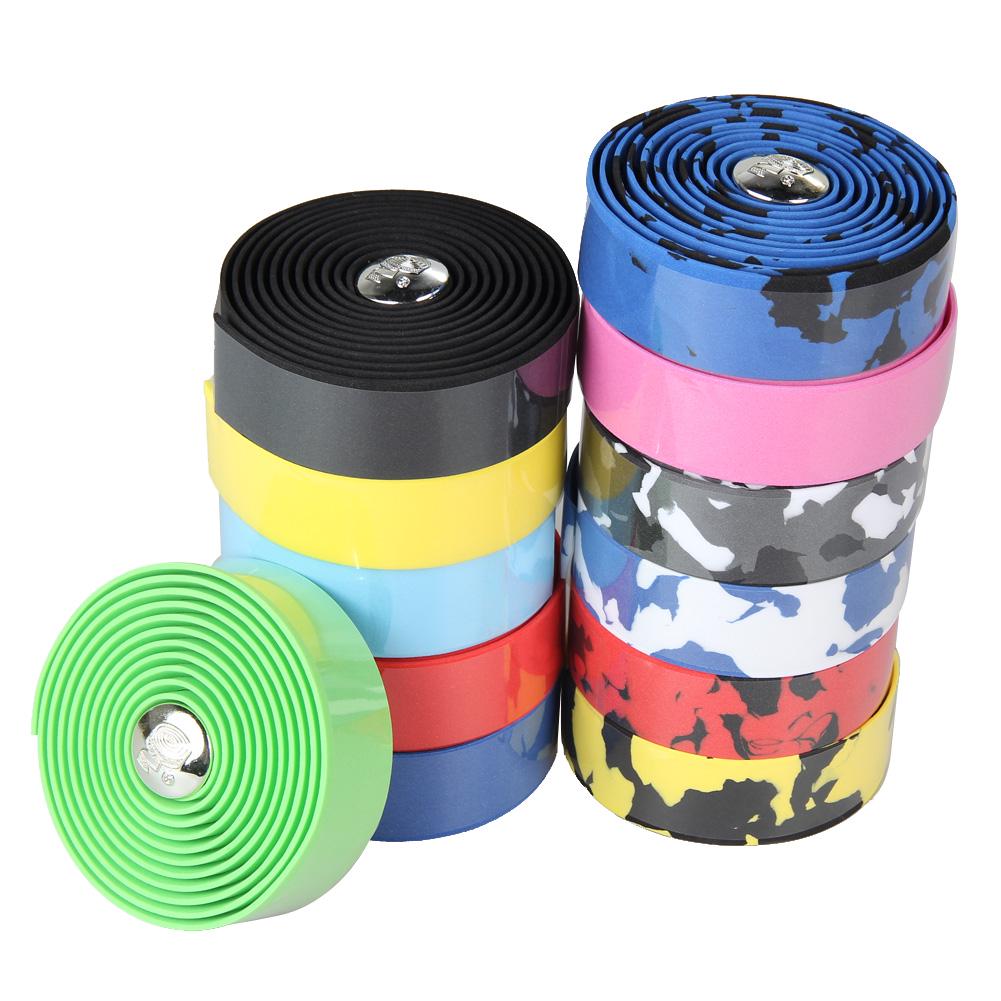 2PCS Cycling Road Bike Sports Cork Anti-slip Bicycle Handlebar Belt Wrap Bar Tape+ 2 Bar Plug Bicycle Accessories Cycling Parts