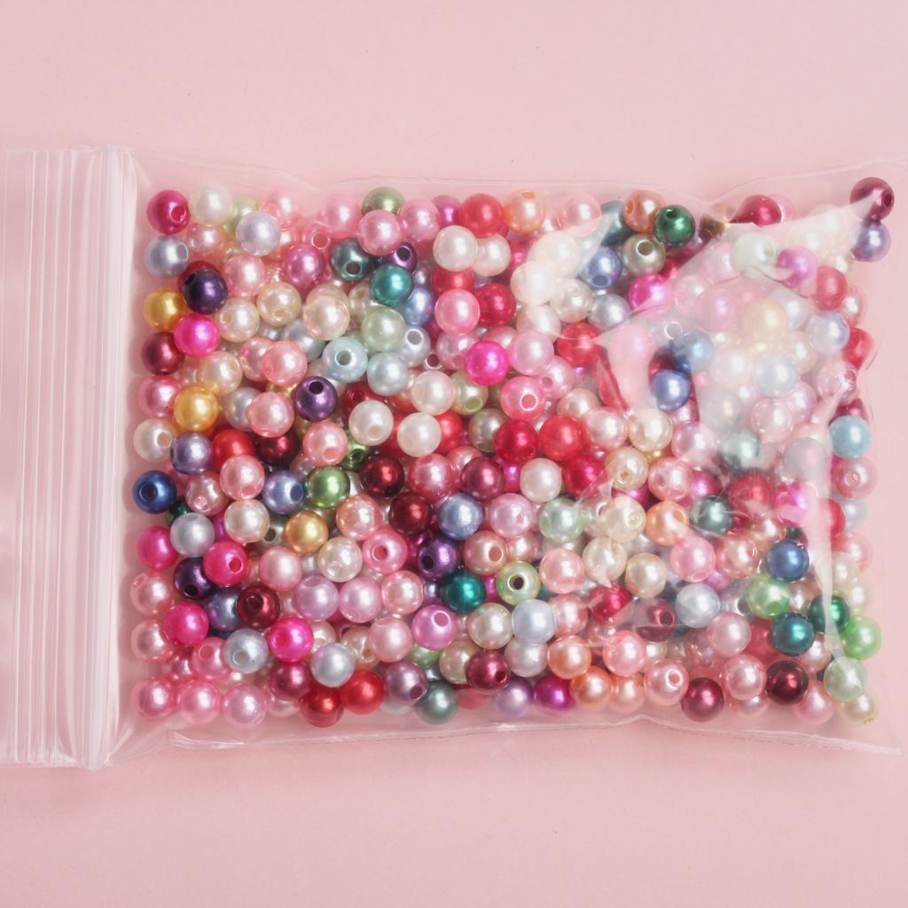 50/100 шт., жемчужные прокладки, свободные бусины, аксессуары, ожерелье, браслет, серьги 6/8 мм, круглые акриловые ювелирные изделия своими руками