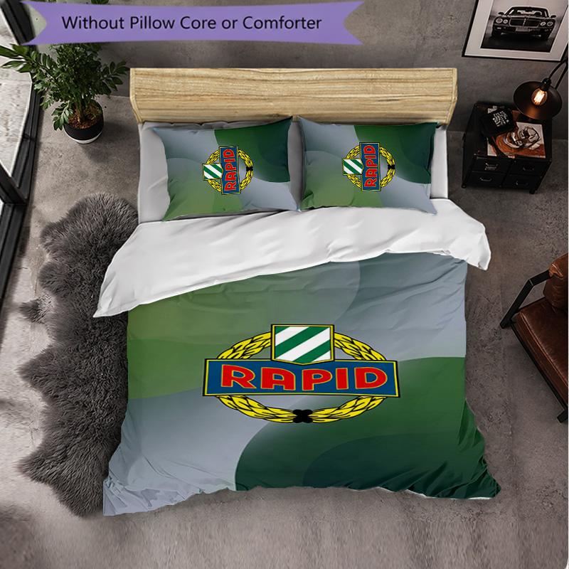 Rapid Wien FC Themed Bedding 3Pcs Duvet Cover Set Decorative Bed Linen For Teen Room Home Decoration